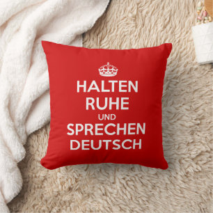 Coussin Halten Ruhe und Sprechen Deutsch