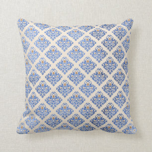 Coussin Hameau bleu blanc diamant LUXURY CUSHION