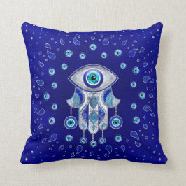Coussin Hamsa Hand-Evil Eye Amulet