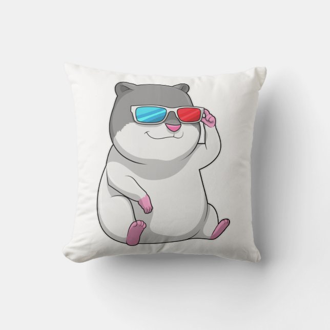 Coussin Hamster avec lunettes (Recto)
