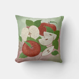 Coussin Hand-Drawn Apple Throw Pillow – Farmhouse Orchard 