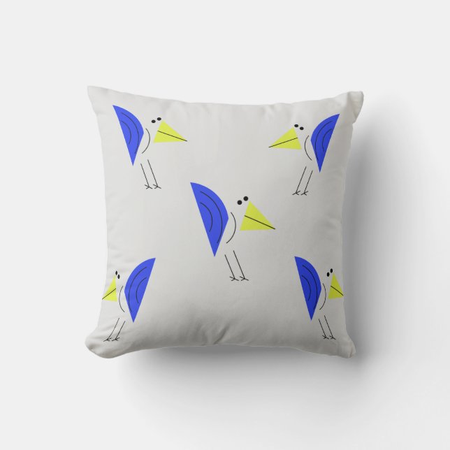 Coussin  Handcrafted Bird Design Square Pillow – Nature's  (Recto)