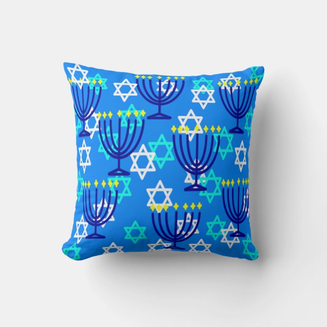 Coussin Hanoukka Menorahs (Recto)
