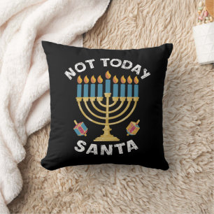Coussin Hanukkah Pas aujourd'hui Père Noël juif Chanukah