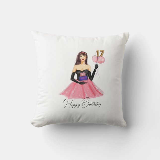 Coussin Happy 17th birthday  (Recto)