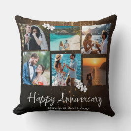 Coussin Happy Anniversary Custom Photo Collage