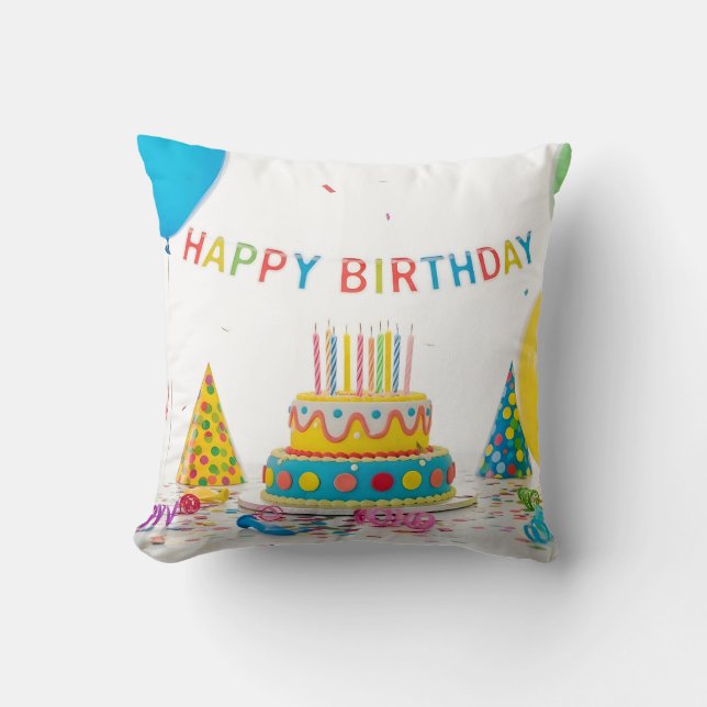 Coussin Happy Birthday decoration (Recto)