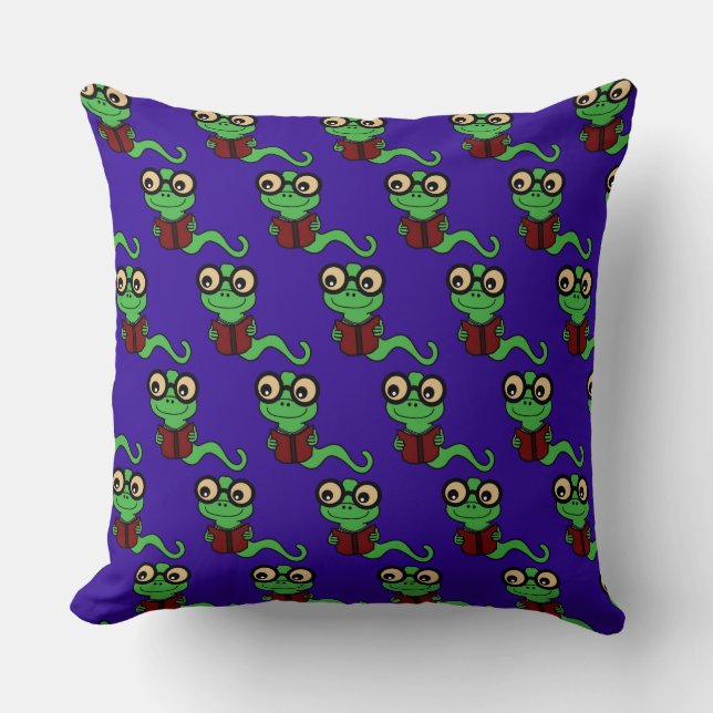 Coussin Happy Bookworm Black (Recto)