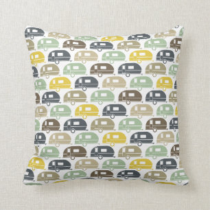 Coussin Happy Camper Moderne déco Camper Retro Blues