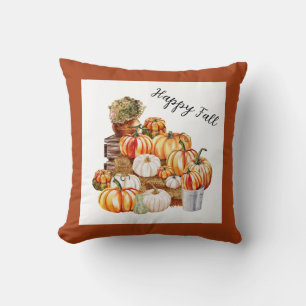 Coussin Happy Fall Farmhouse Citrouilles