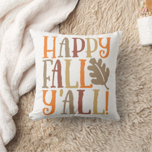 Coussin Happy Fall Y'all mignon Citation disant dans les c