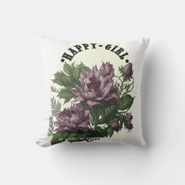 Coussin Happy Girl floral (Recto)