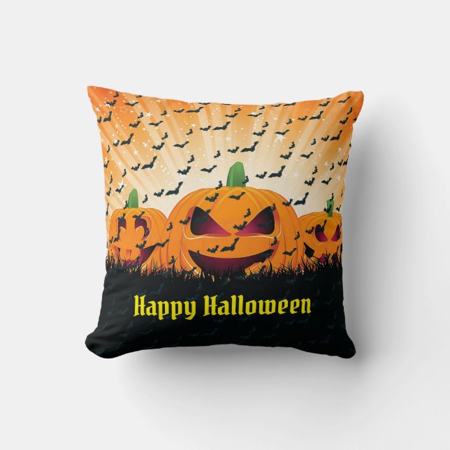 Coussin Happy Halloween Éffrayant (Recto)