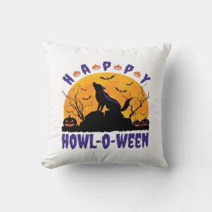 Coussin Happy Howl O Ween Hurlement Halloween Chien Essent