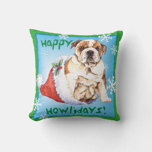 Coussin Happy Howliday Bulldog