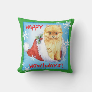 Coussin Happy Howliday Pomeranian