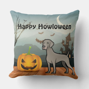 Coussin Happy Howloween Weimaraner