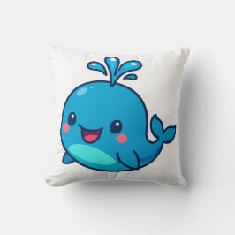 Coussin Happy Kawaii Baleine Sticker - mignon ami Océan