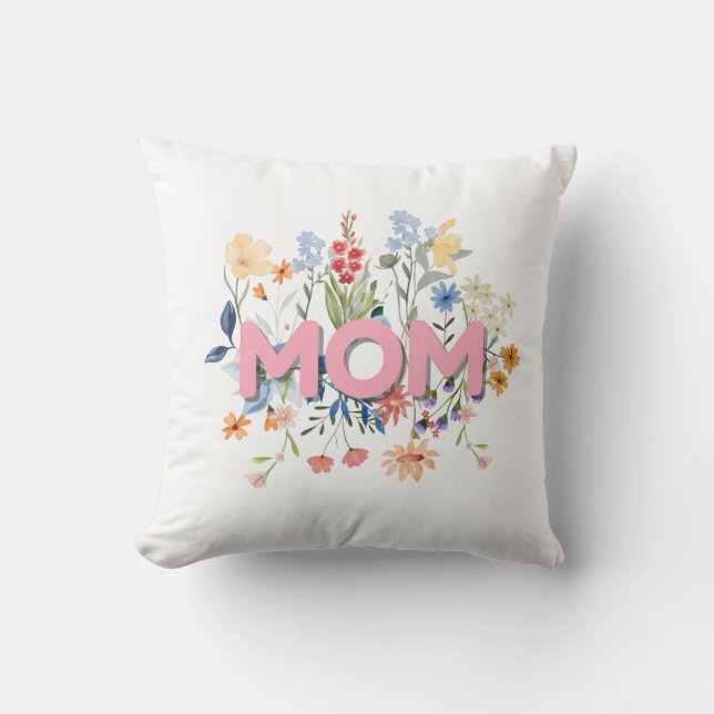 Coussin Happy Mother’s Day Throw Pillow | Cute Gift  (Recto)