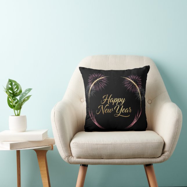 Coussin Happy New Year Fireworks Design (Chaise)