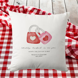 Coussin Happy Valentine's Day Cute Fun Locks Hearts Custom