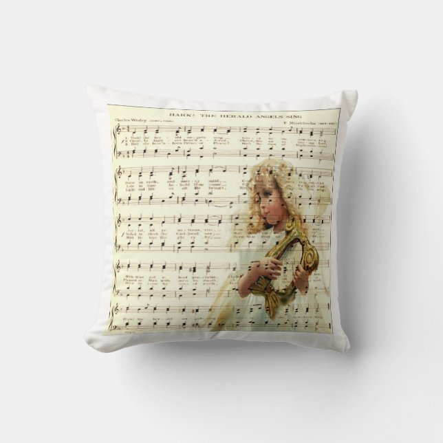 Coussin Hark entendent les anges chanter sur les feuilles (Recto)