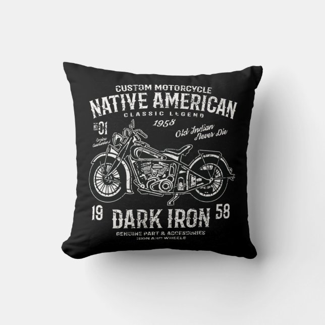 Coussin Harley Indian Motorcycle classique sur mesure (Recto)