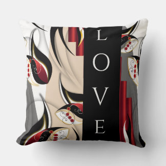 Coussin Harmonie Botanique Rouge et Or