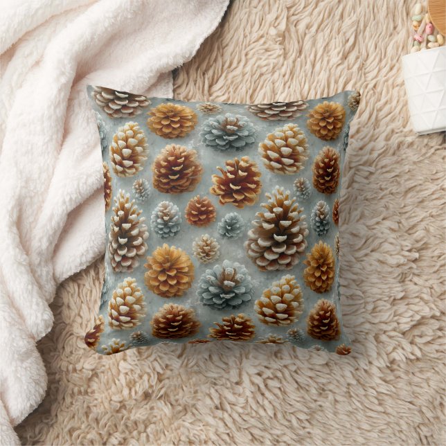 Coussin Harmonie des Pinecones d'hiver (Couverture)