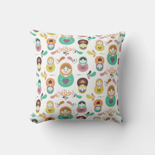 Coussin Harmonie Matryoshka - Motif russe de poupée de nid
