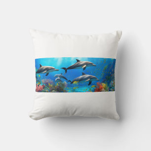 Coussin Harmonie Océanique : Les Dauphins Sur Les récifs C