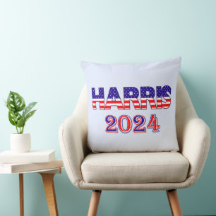 Coussin Harris 2024 Président Démocrate USA Texte du drape