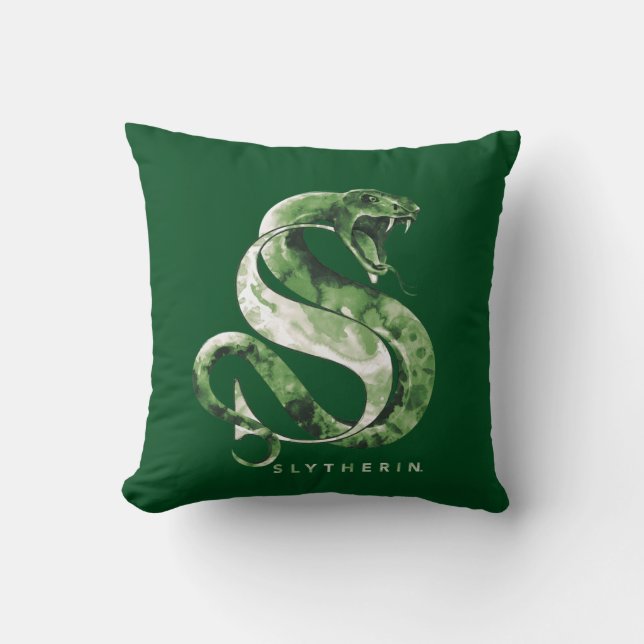 Coussin Harry Potter | Aquarelle SLYTHERIN™ (Recto)