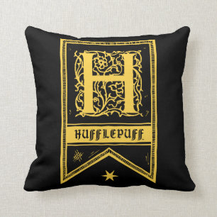 Coussin Harry Potter Bannière monogramme de Poufsouffle