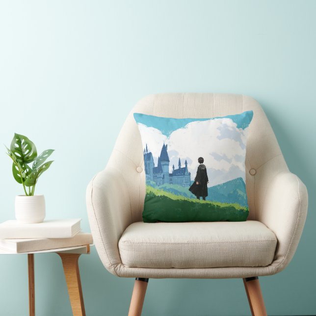 Coussin HARRY POTTER™ Dominant le château de Poudlard ™ (Chaise)