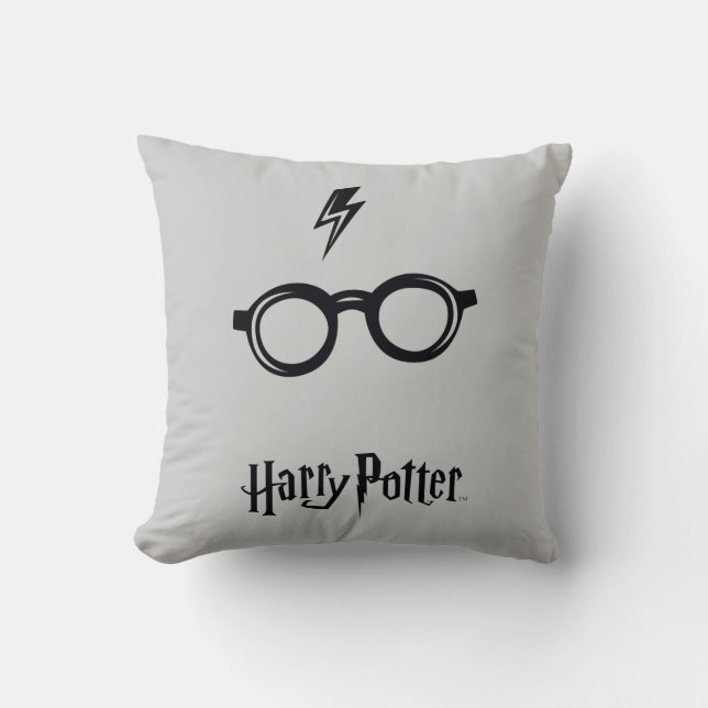 Coussin Harry Potter | Éclair de voiture et lunettes (Recto)