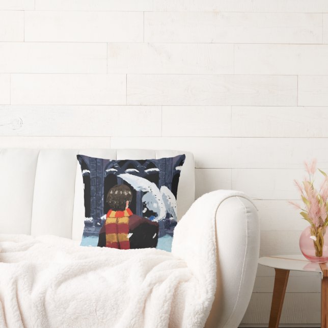 Coussin HARRY POTTER™ & Hedwig dans la neige (Canapé)