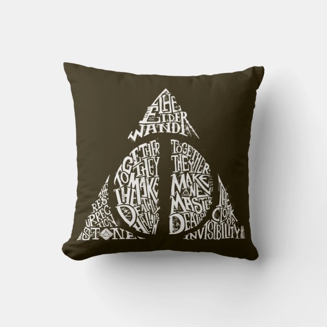 Coussin Harry Potter Sortilège | RELIQUES DE LA MORT Typog (Recto)