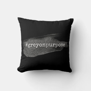 Coussin Hashtag Gris à dessein Pinceau Paillettes Argentée