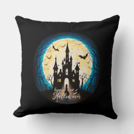 Coussin Hauné Château Happy Halloween Déplaisant