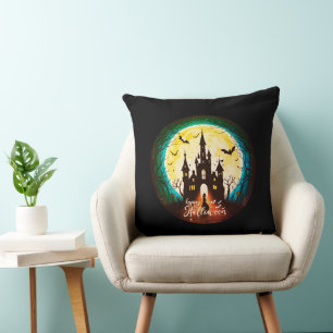 Coussin Hauné Château Happy Halloween Déplaisant