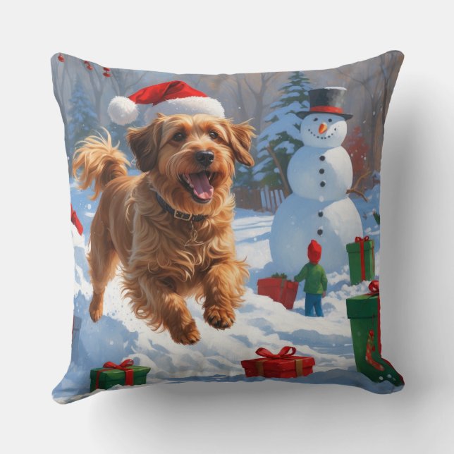 Coussin Havanais coule en neige avec Casquette de Noël (Verso)