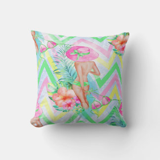 Coussin hawaïen tropical