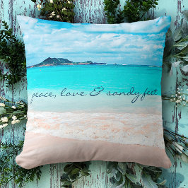 Coussin Hawaii Tropical Peace Love Sandy Feet Beach Photo
