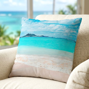 Coussin Hawaii Tropical Turquoise Ocean Sandy Beach Photo