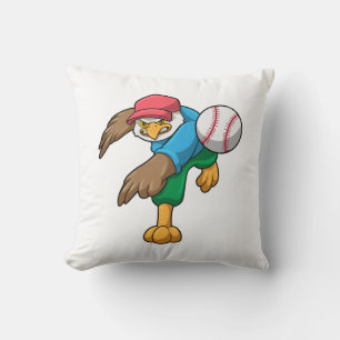Coussin Hawk au baseball avec batte de baseball