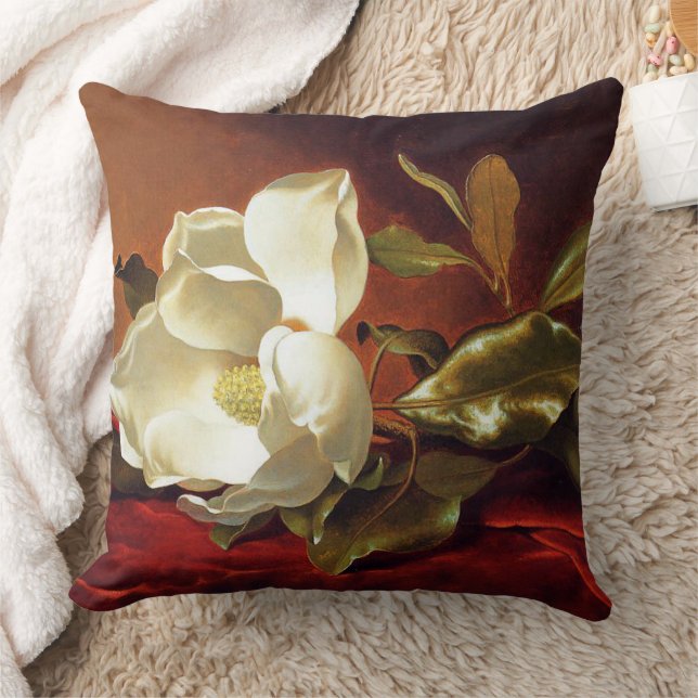 Coussin Heade - Un Magnolia sur Red Velvet (Couverture)