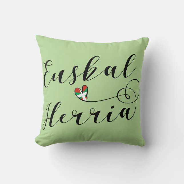 Coussin Heart Euskal Herria Coussin, Drapeau basque (Recto)