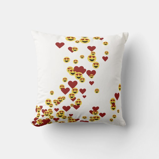 Coussin Heart Eye Emoji Throw Pillow (Recto)