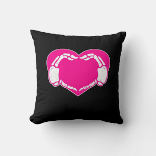 Coussin Heart Skeleton mains gothique Valentine classique